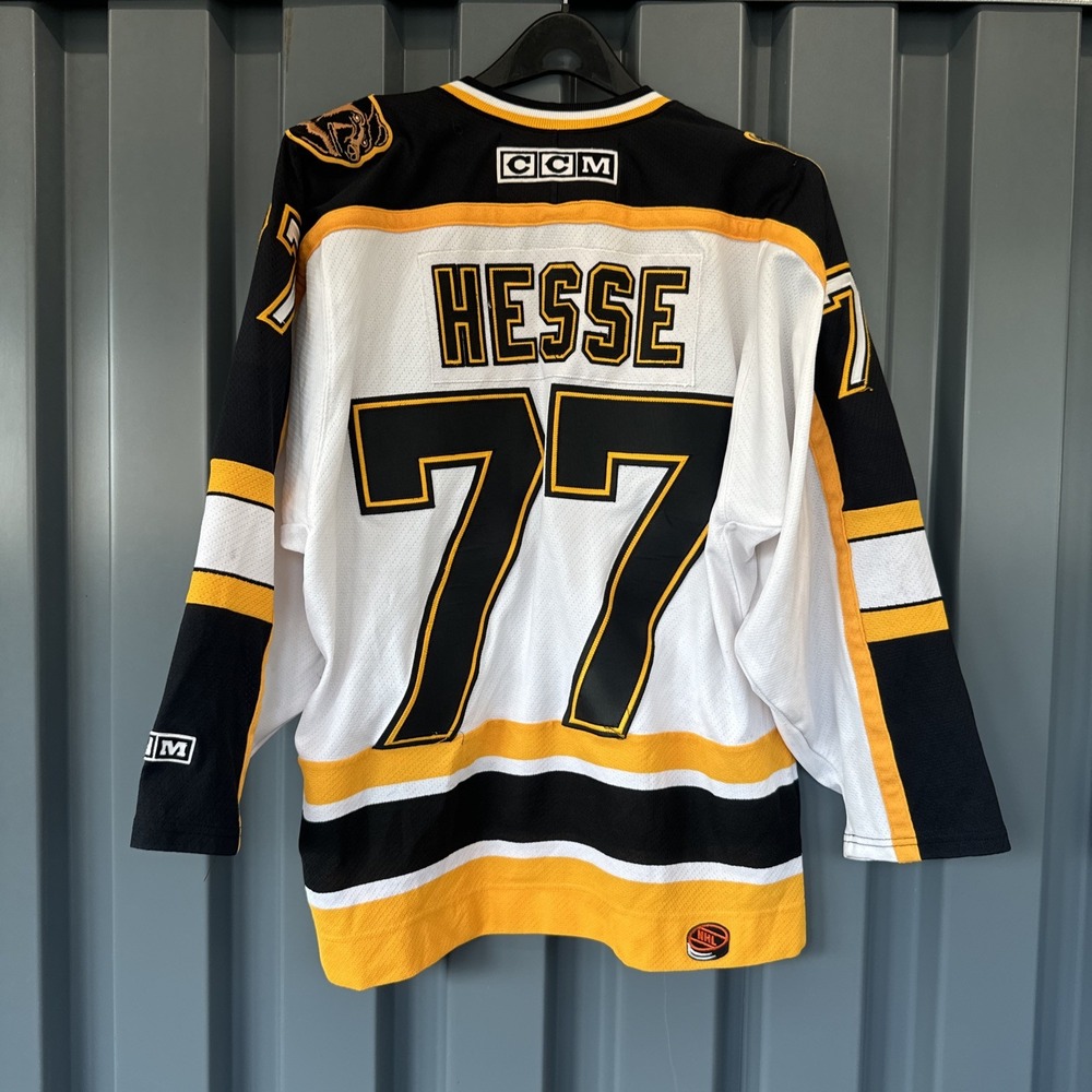 Vintage CCM Authentic  NHL Boston‎ Bruins 77 White Jersey Men Small Custom Name